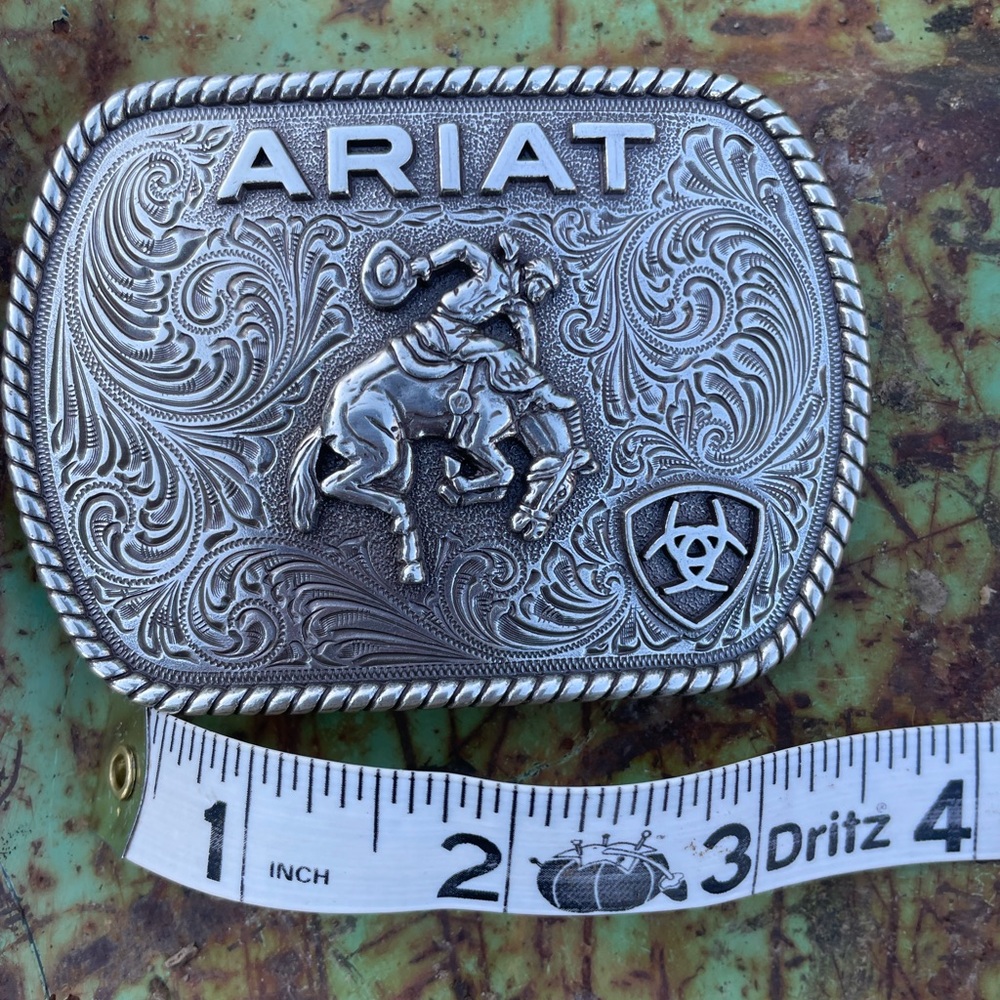 Ariat Intricate Silver Belt Buckle